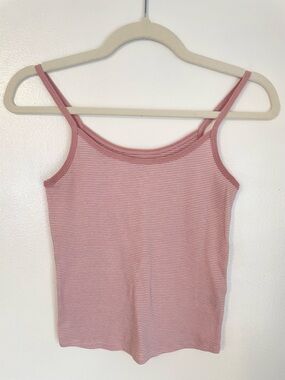 No Boundaries pink and white baby striped cotton tank size small
